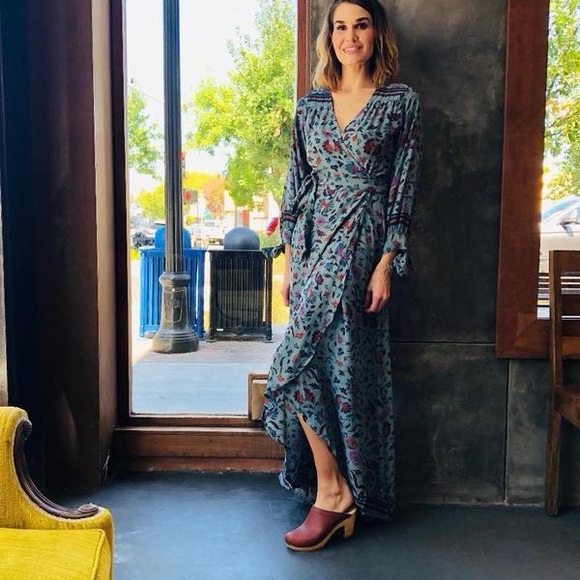 Natalie Martin Danika Cotton Wrap Maxi Dress Floral Size Medium - Picture 15 of 15